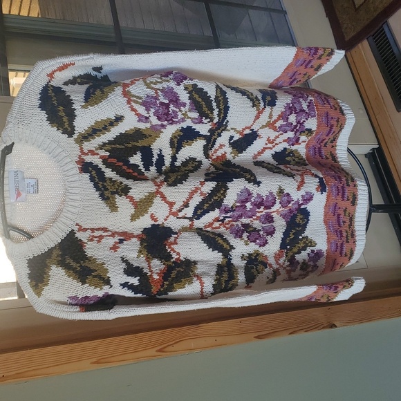 Vintage Cristina’s Unique Heavy Pullover Glam Gorgeous Floral Sz. M Sweater - Picture 4 of 8